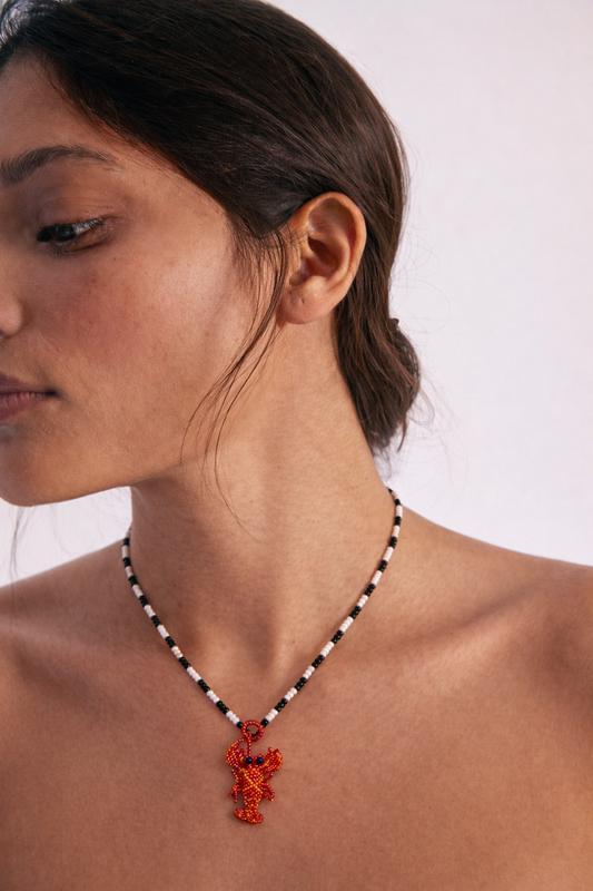 Aube Coralline - Lobster Beaded Necklace