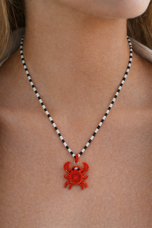 Crimson Tide Crab - Beaded Necklace